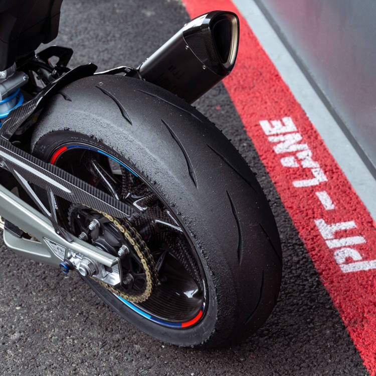Close-up of Bridgestone RS12 tread and shoulders
